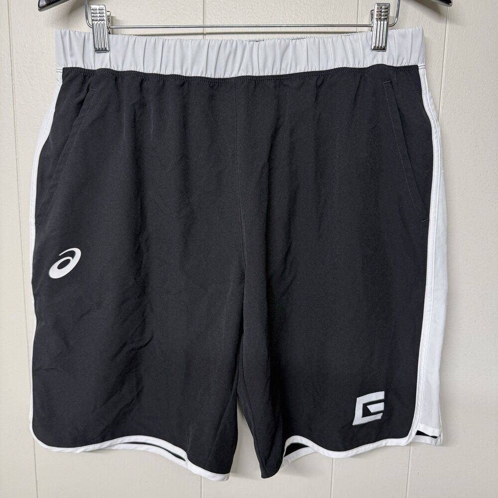 Asics Resolution Short Lined Athletic Black White Trim Men L NWT